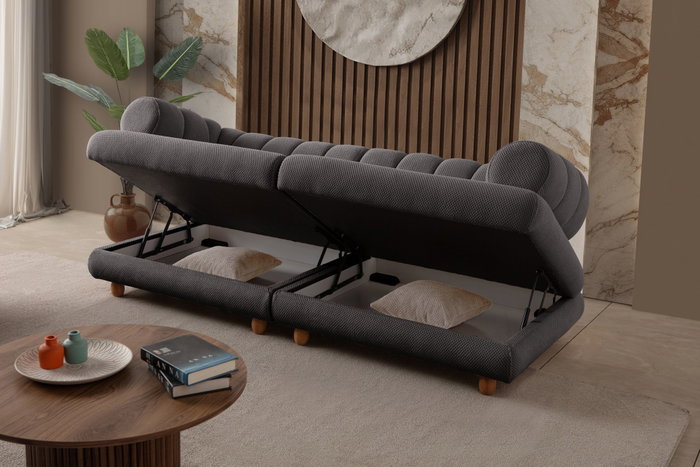 Atelier Del Sofa Gloria - Sofá de 3 Plazas Antracita